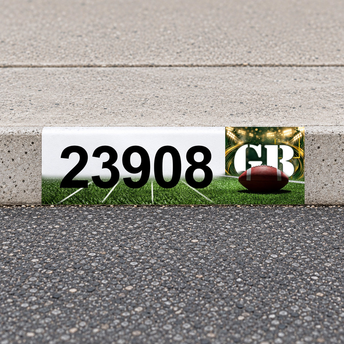 Custom Football Reflective Curb Address Decal