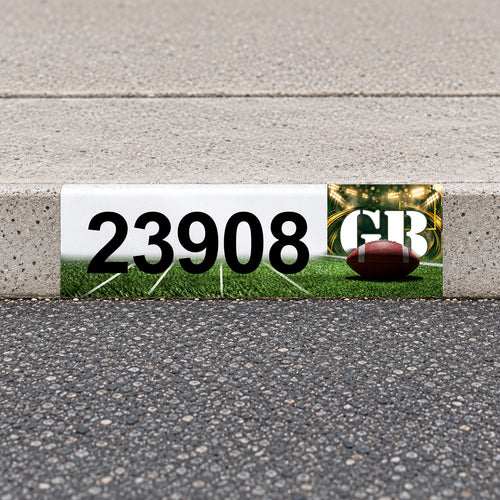 Custom Football Reflective Curb Address Decal