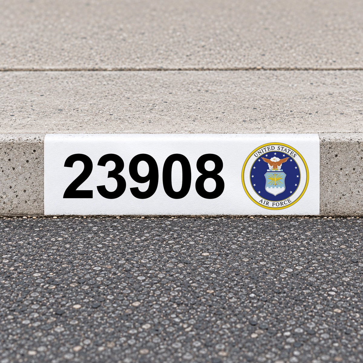 Custom US Armed Forces Reflective Curb Address Decal