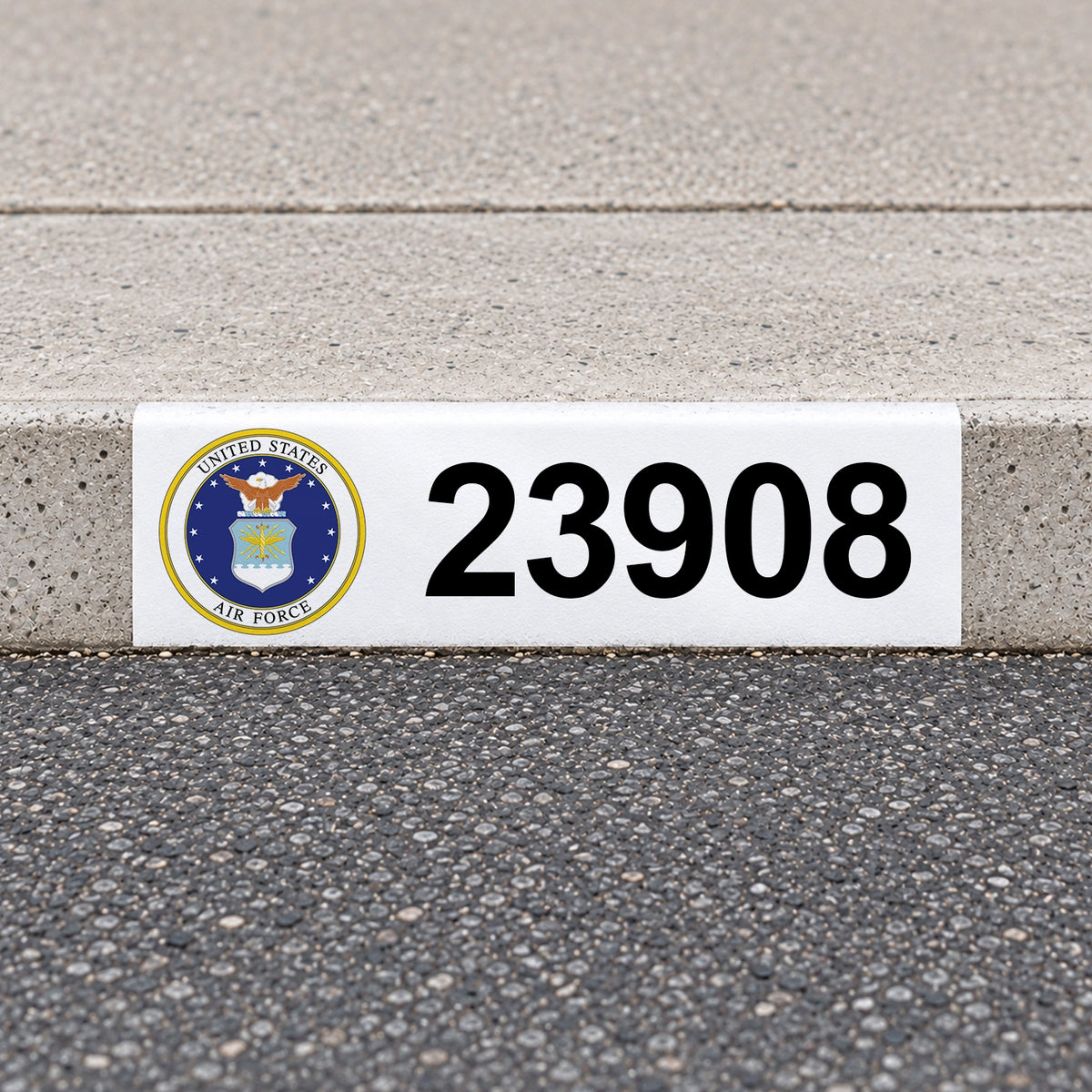 Custom US Armed Forces Reflective Curb Address Decal