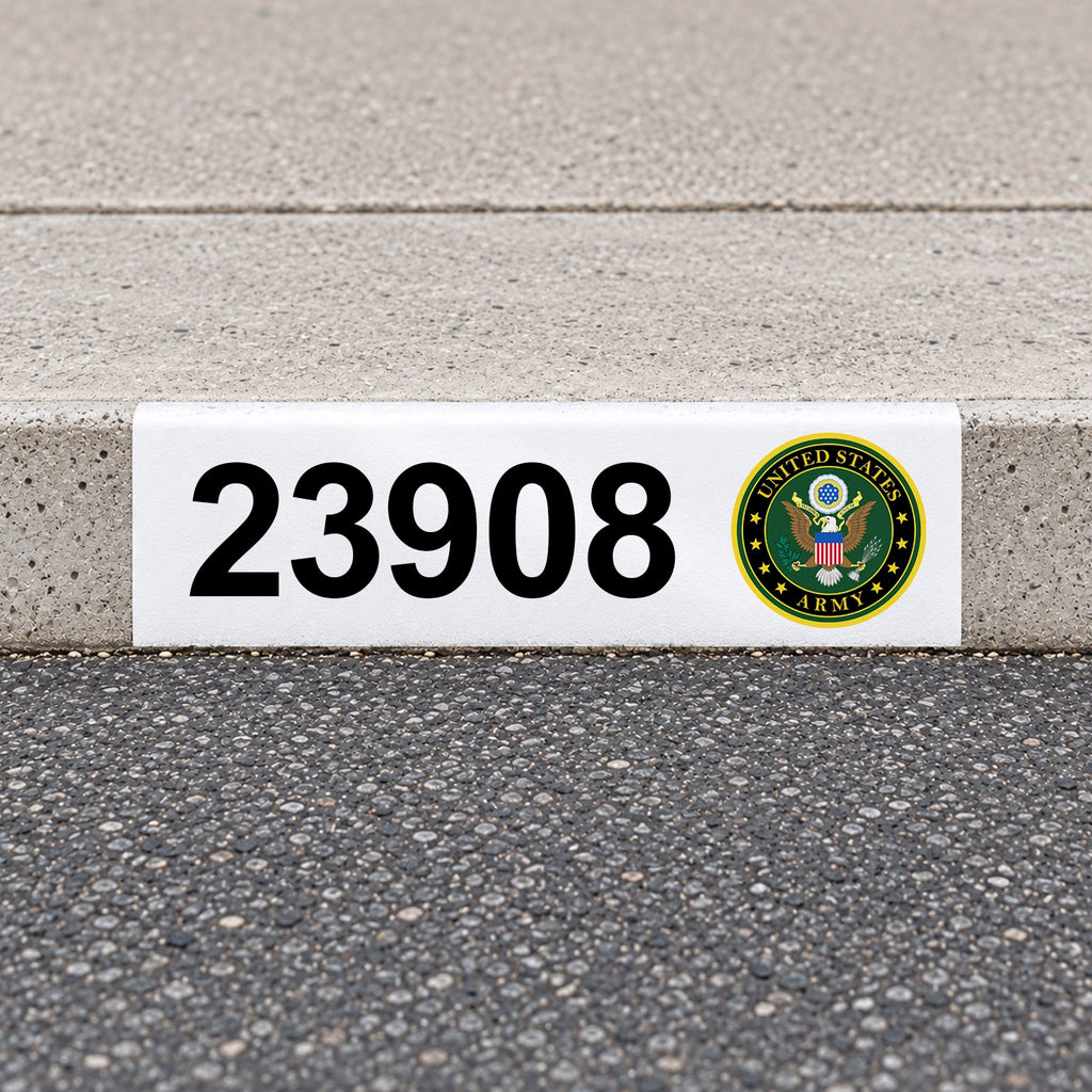 Custom US Armed Forces Reflective Curb Address Decal