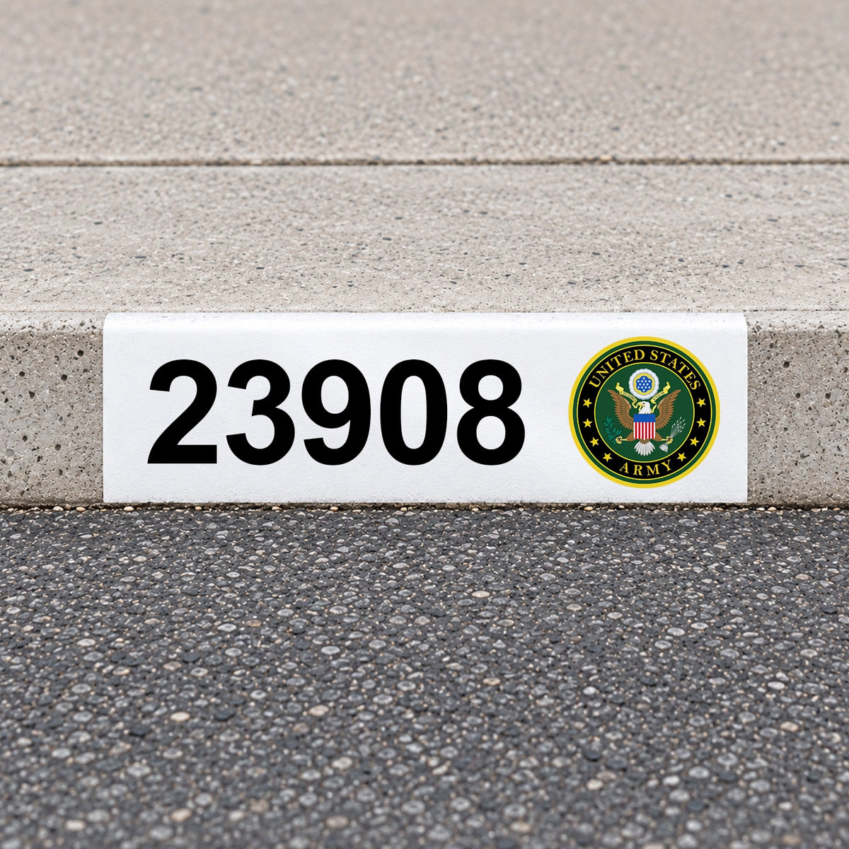 Custom US Armed Forces Reflective Curb Address Decal