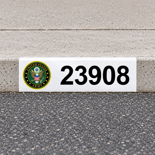 Custom US Armed Forces Reflective Curb Address Decal