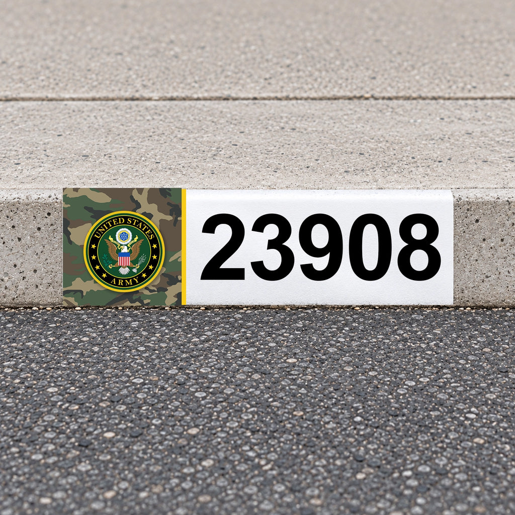 Custom US Armed Forces Reflective Curb Address Decal