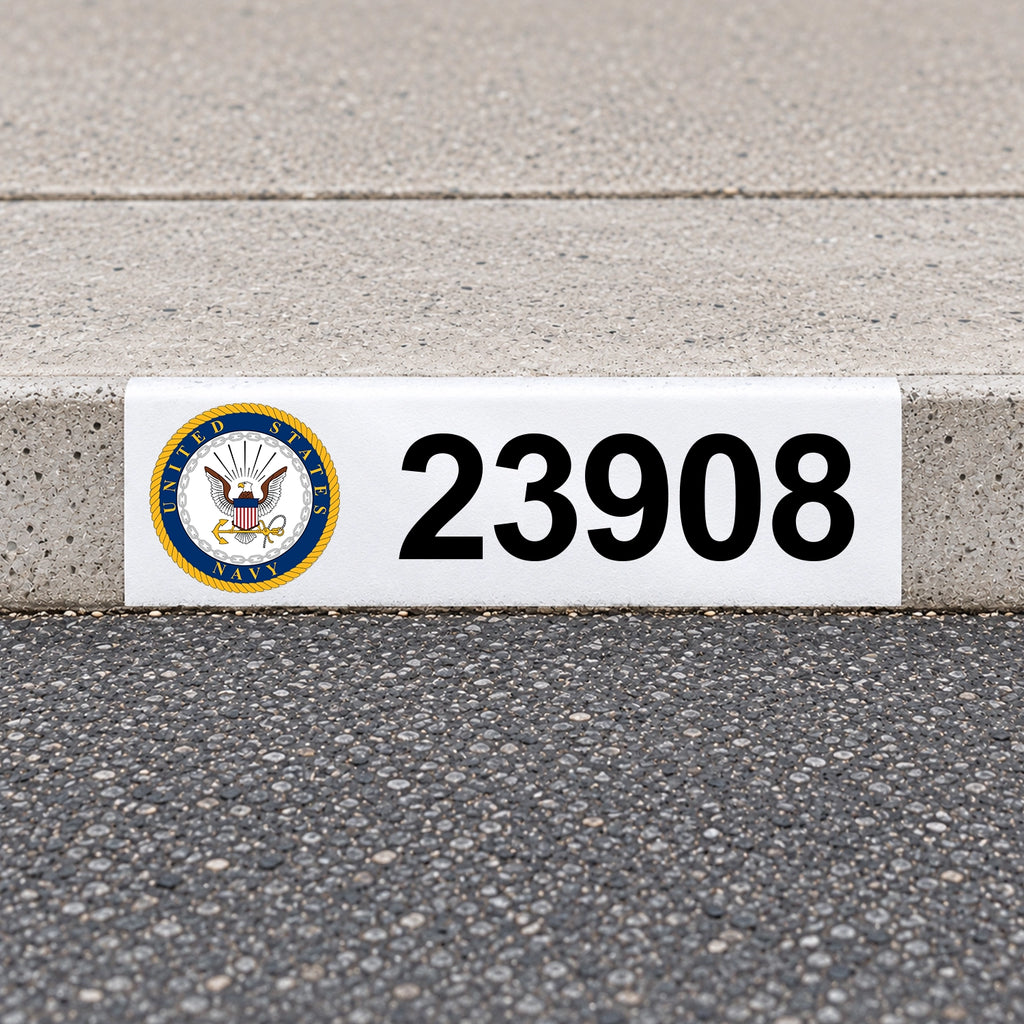 Custom US Armed Forces Reflective Curb Address Decal