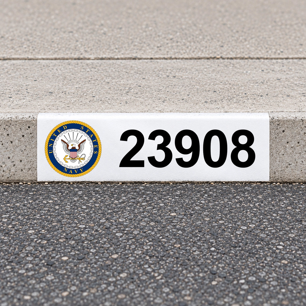 Custom US Armed Forces Reflective Curb Address Decal