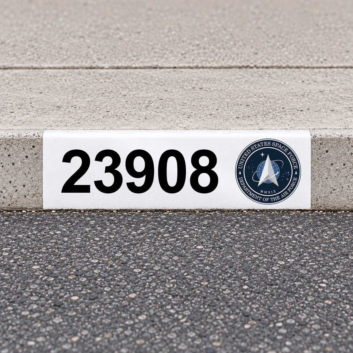 Custom US Armed Forces Reflective Curb Address Decal