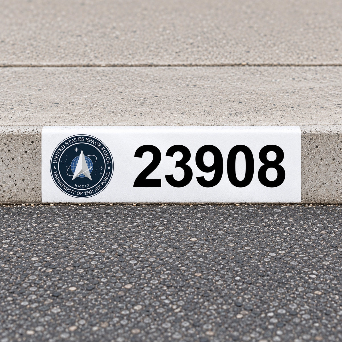 Custom US Armed Forces Reflective Curb Address Decal