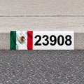 Custom Mexican Flag Reflective Curb Address Decal